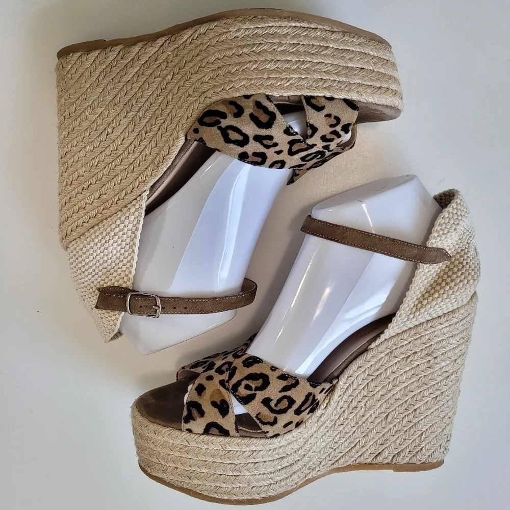 Ettore Masotti Stefy Animal Print Platform Wedge Espadrille